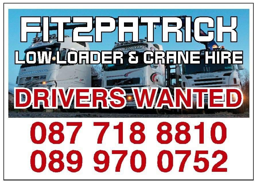 Fitzpatrick Low Loader and Crane Hire drivers wanted signage